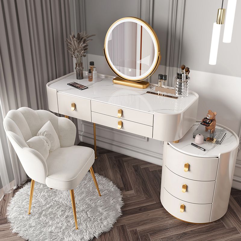 Lighted Mirror Makeup Vanity Desk Storage Box Makeup Vanity Set with Drawer