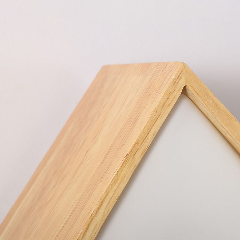 Modern Minimalism Creative Living Room Wall Light Beige Natural Wood 1 Light Wall Sconce