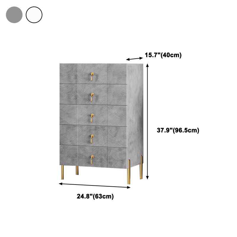 Modern Slate Storage Chest Vertical Dresser with Multi Drawers
