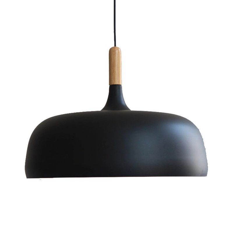 Macaroon Style Single Light Dome Shade Hanging Light 12.5" Wide Nordic Simplicity Lighting Fixture for Dining Room