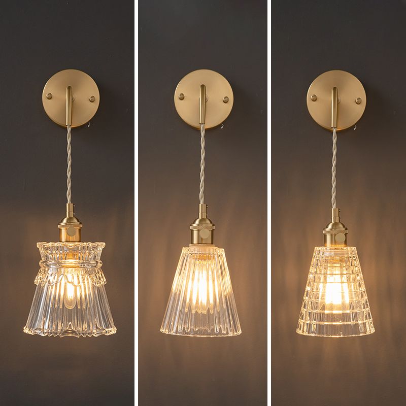 1-Light Wall Sconces Modern Glass Sconce Light Fixture for Bedroom