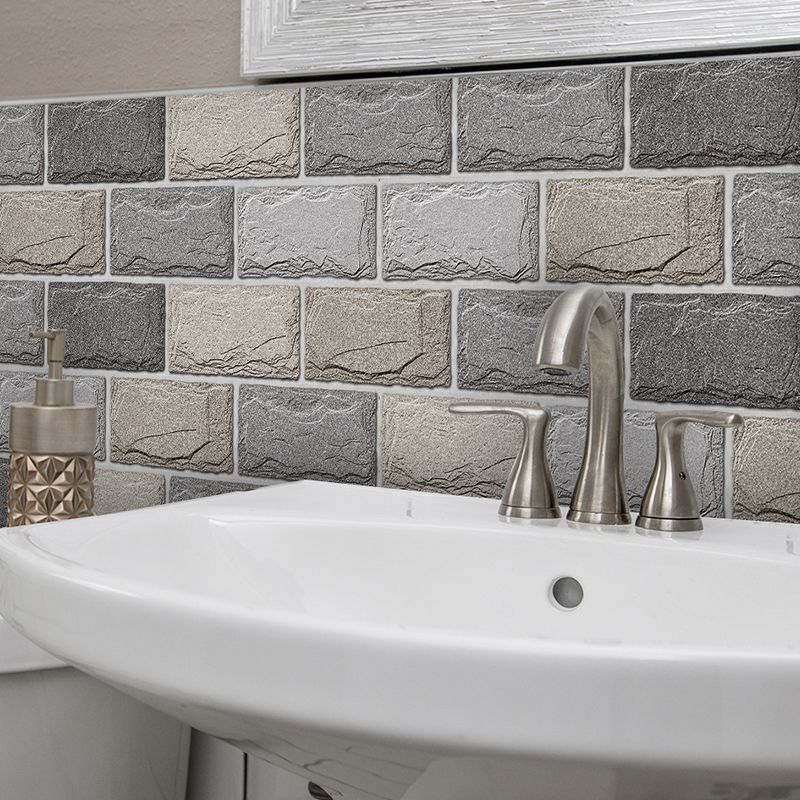 Rust Brick Look Wallpaper Panel Grey Peel and Paste Wall Decoration for Living Room