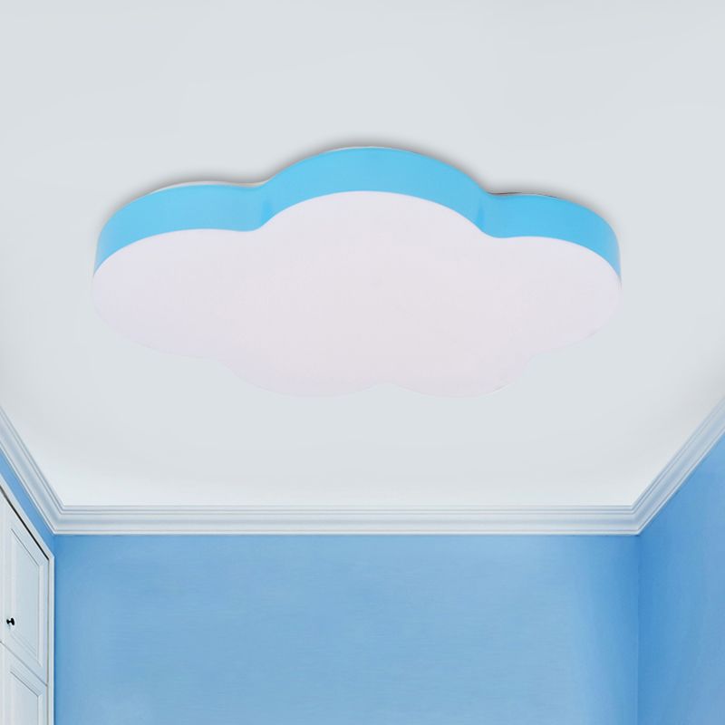 Acrylic Cloud-Shape Ceiling Mounted Fixture Cartoon LED Flushmount Lighting in White/Red/Yellow for Kids Room