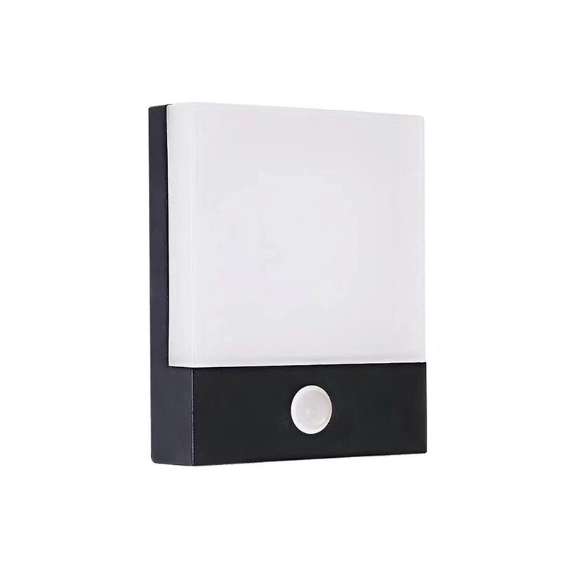 Quadratische Schatten Metallwandbeleuchtung moderner Stil 1 Licht Wand Licht Leuchte in Schwarz