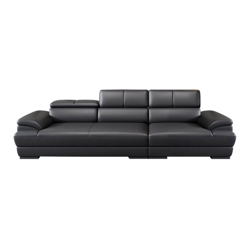 Black Contemporary Cushion Back Sofa/Sectional for Living Room