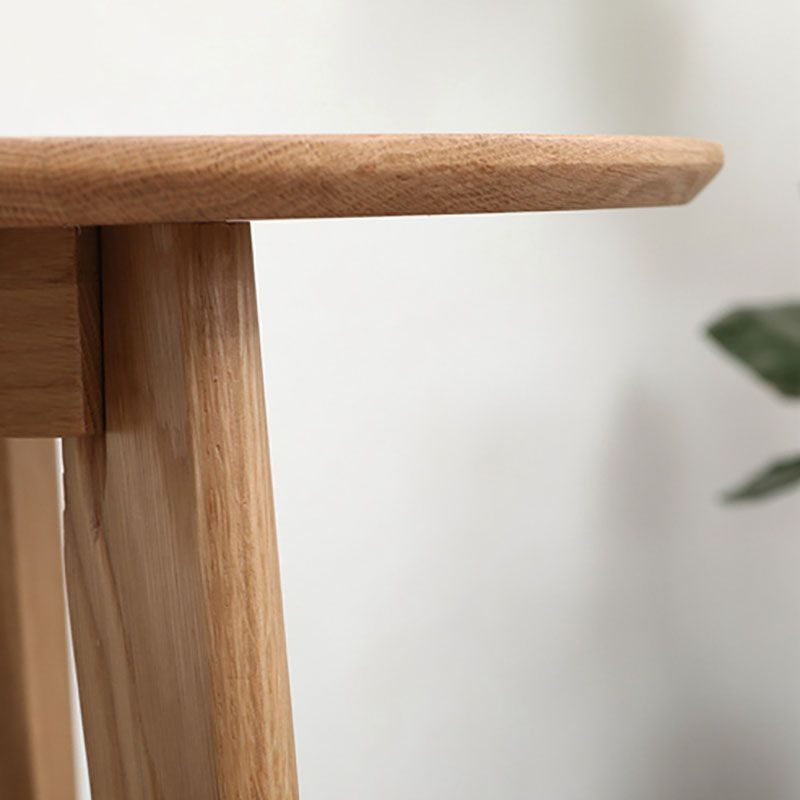 Solid Wood Top Dining Table Contemporary Round Dining Table with 4 Legs