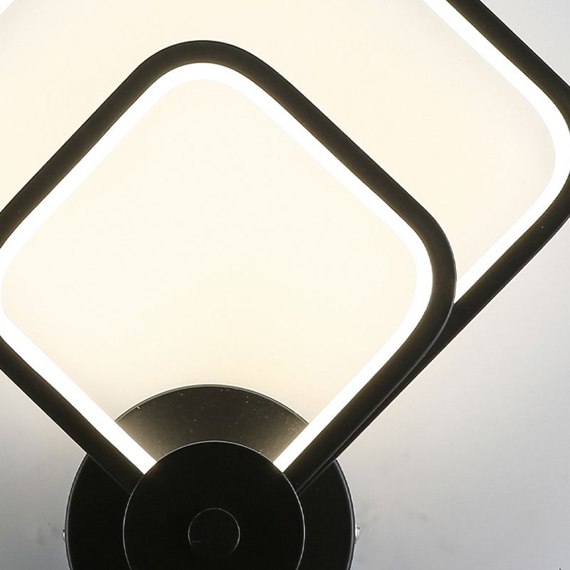 Modernista Doble cuadrado cuadrado LED LED Minimalismo Luz de pared Montada para comedor