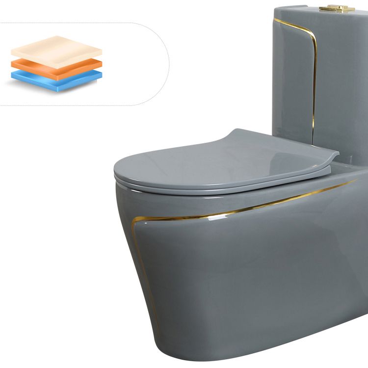 Traditional Floor Mounted Urine Toilet Siphon Jet Toilet Bowl with Toilet Seat