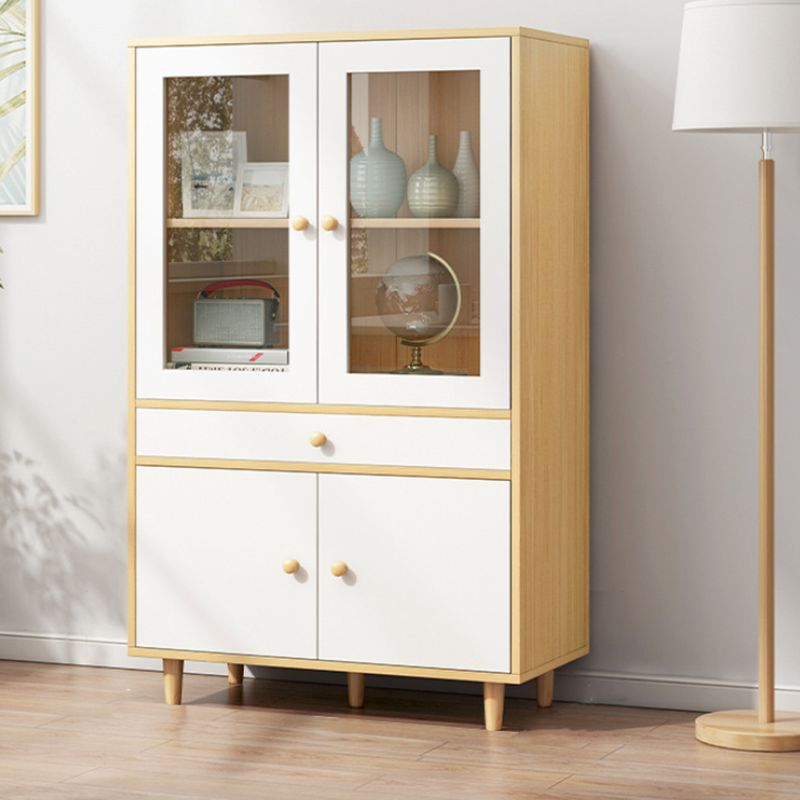 Urban Closed Back Shelf Bookcase Engineered Wood Bookshelf with Cabinets for Study Room