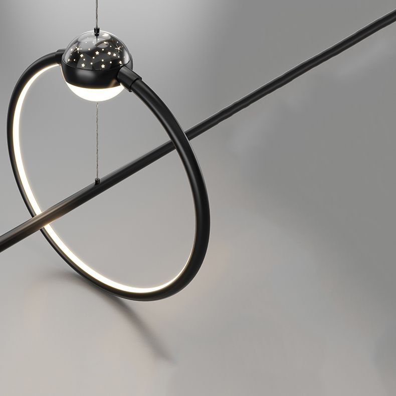 Contemporary Style Linear Island Lights Metal 5 Light Island Pendant Lights