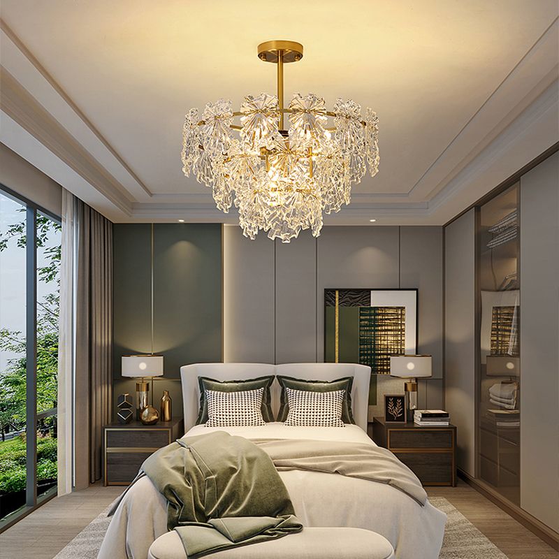 Glass Island Pendants Modern Style Pendant Lights in Gold for Living Room