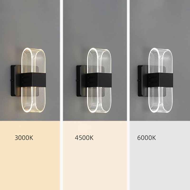 Zeitgenössische LED -Wandleuchter ovales Aluminiumwandmontage Licht für Schlafzimmer