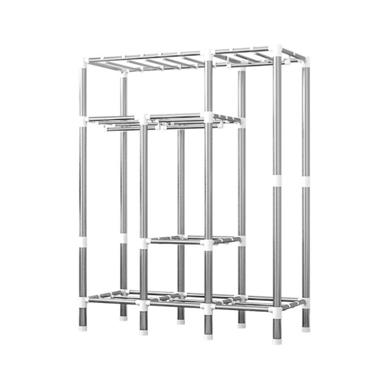 Contemporary Home Wardrobe Armoire Steel Frame Wardrobe with Shelves