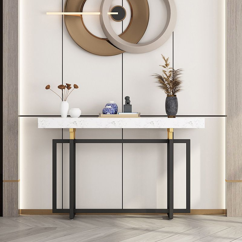 31.5" High Sofa Console Table with Marble Top Console for Hall
