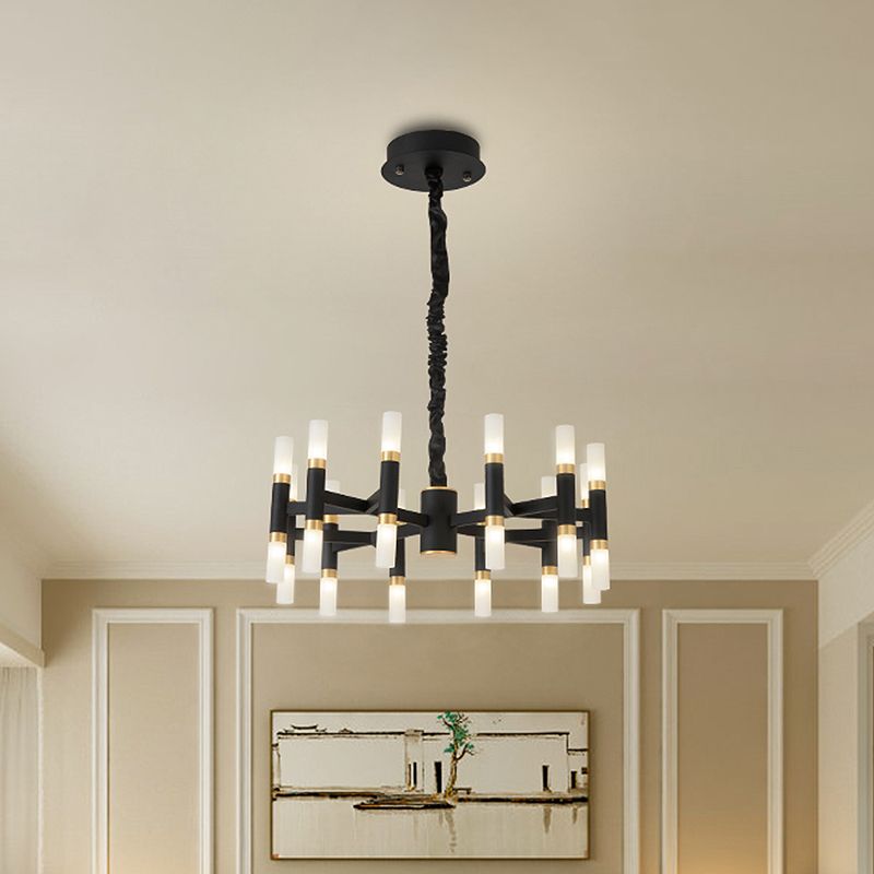 Eisenrohre Deckenlampe modernist 24 Leuchten LED RADIAL HANGENKRAUCH in Schwarz und Gold/Weiß und Gold