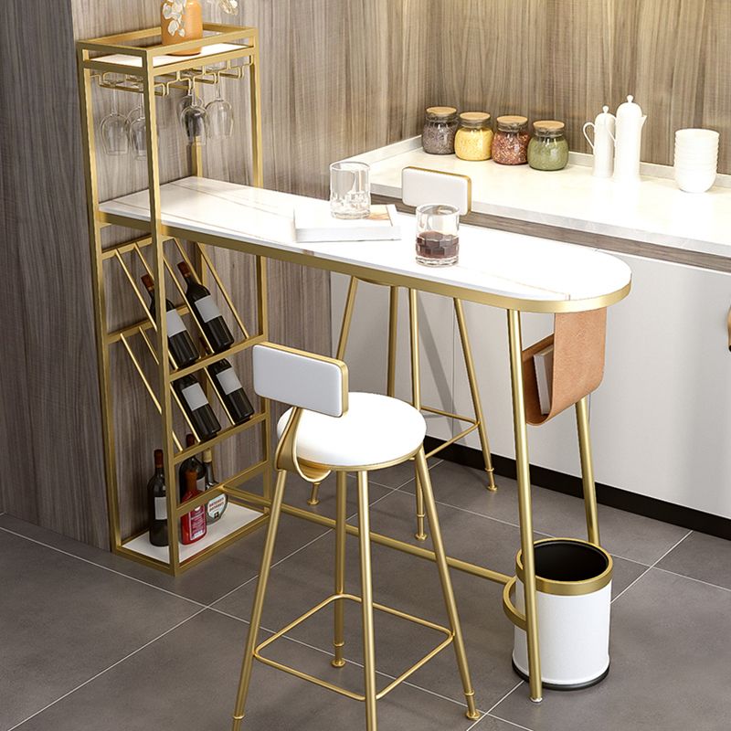 Indoor Wine Back Event and Cocktail Table Modern Marble Legs Bar Height Table