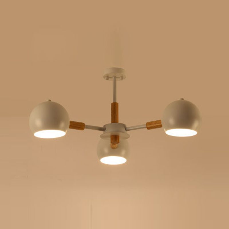 Macaron Domed Shaped Chandelier Light Metallic Lighting Fixture for Living Room