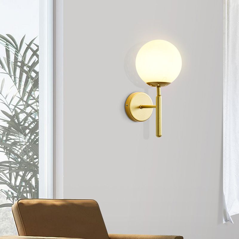 Modernist Wall Sconce Globe Sconce Light with Glass for Bedroom