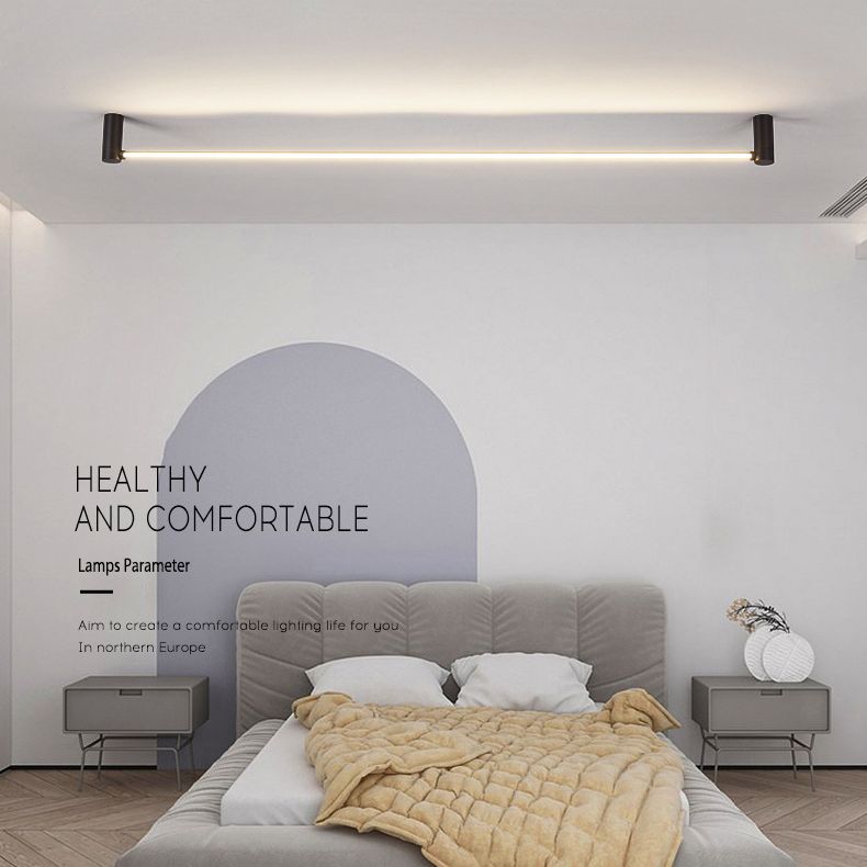 Eenvoud Staaf Gevormde Flush Mount Acryl hal slaapkamer LED flush plafond licht in zwart