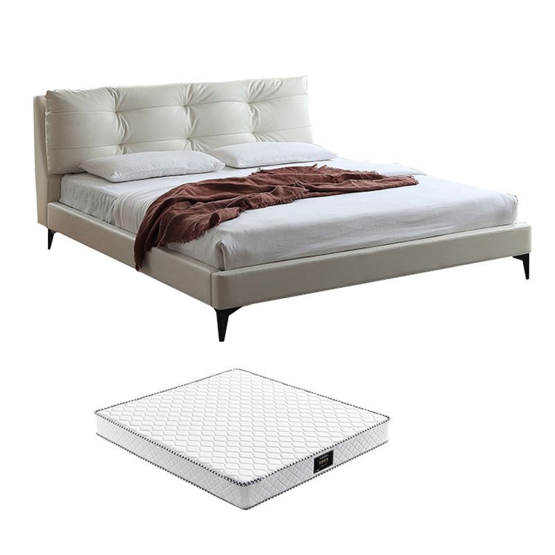 Contemporary Standard Bed with Rectangle Upholstered Headboard