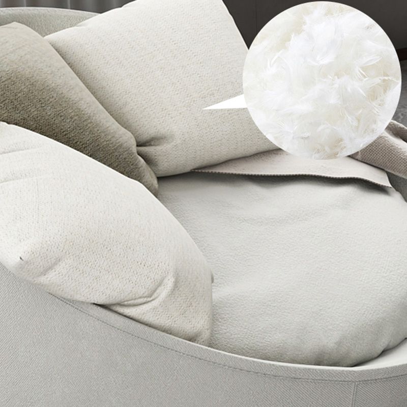 Solid Color Bedroom Cotton Removable Cushions Swivel Armless Accent Chair