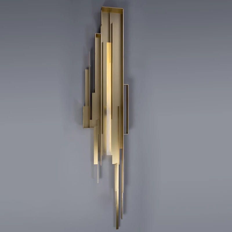 Luz de pared de metal de sombra única estilo moderno 1 lámpara de montaje de pared ligera en oro