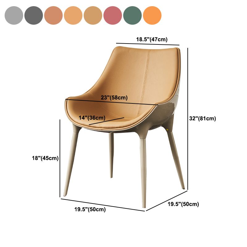 Faux Leather Dining Chair Parsons Chair in Matte Finish for Home