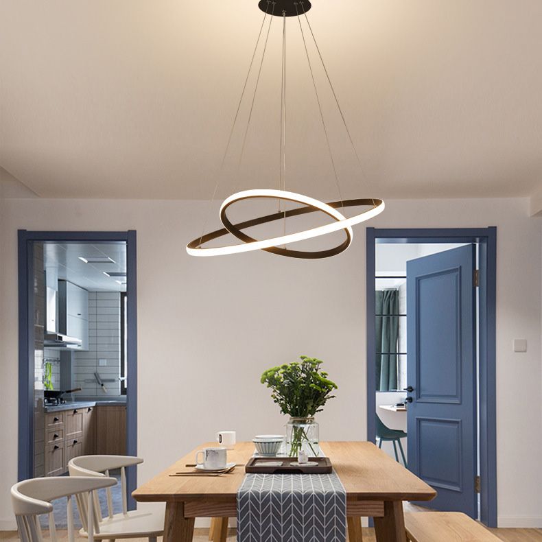 Contemporary Circle Pendant Light Fixture Aluminum Hanging Pendant Light for Living Room