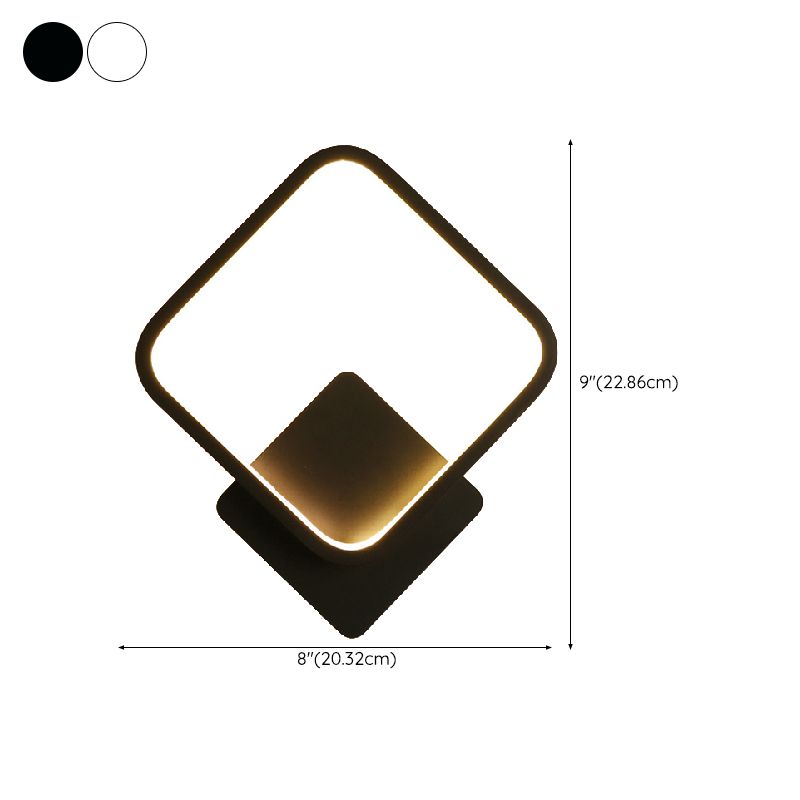 Metal Modern Wall Sconce Geometric Shape Wall Light with Acrylic Shade for Bedroom