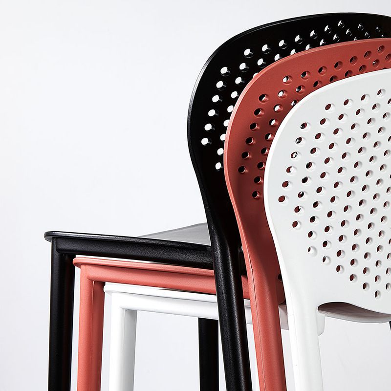 Industrial Low Back Counter Stool Plastic Counter Height Stools for Kitchen