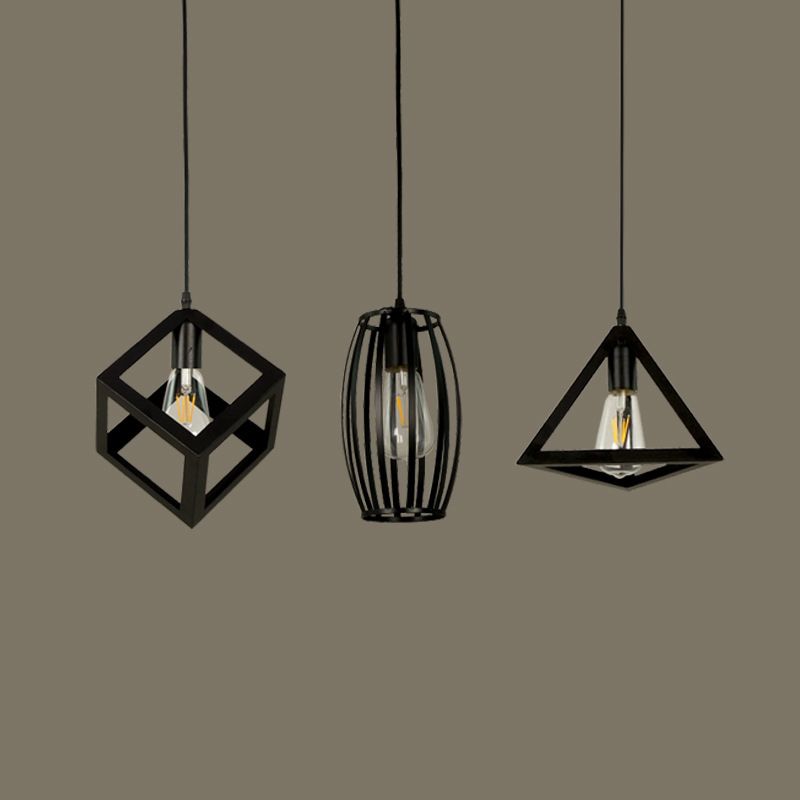 Geometric Island Light Industrial Hanging Lighting Fixture for Dining Room