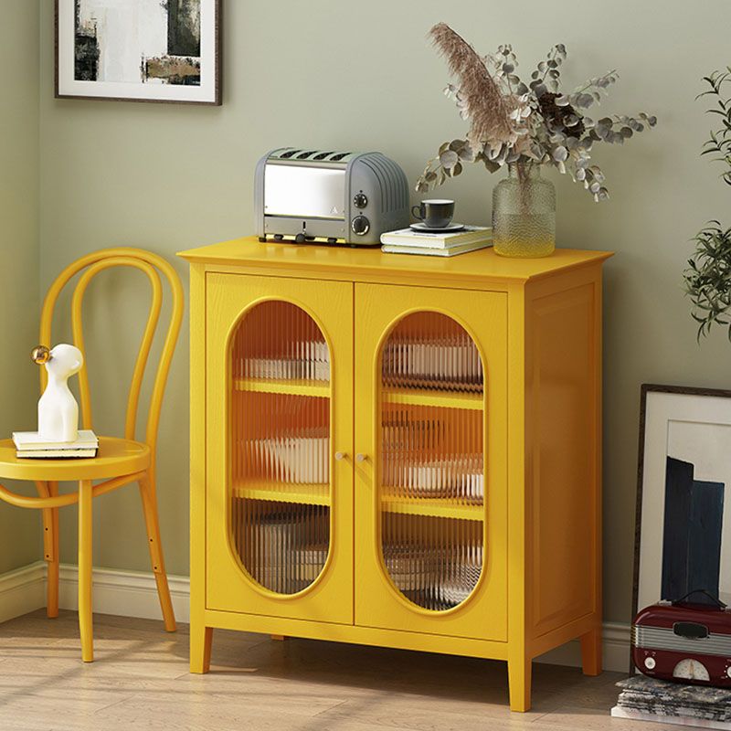 Glam Style Buffet Stand Solid Wood Buffet Sideboard with 2 Doors , 33.46"W