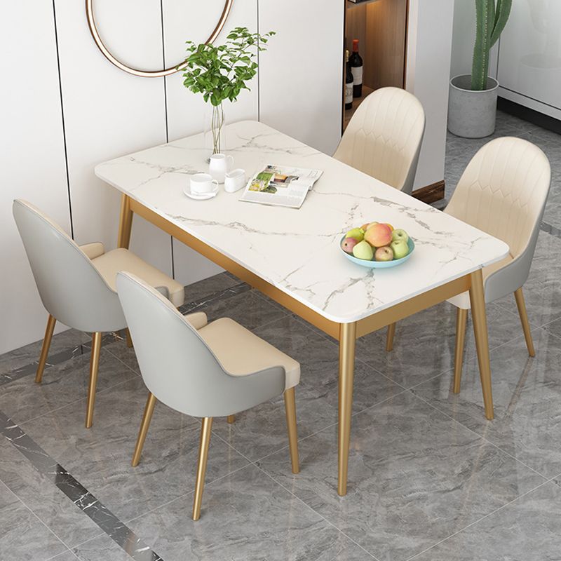 Dinner Room Luxury Dining Table Kitchen Stone 4 Legs Dining Table
