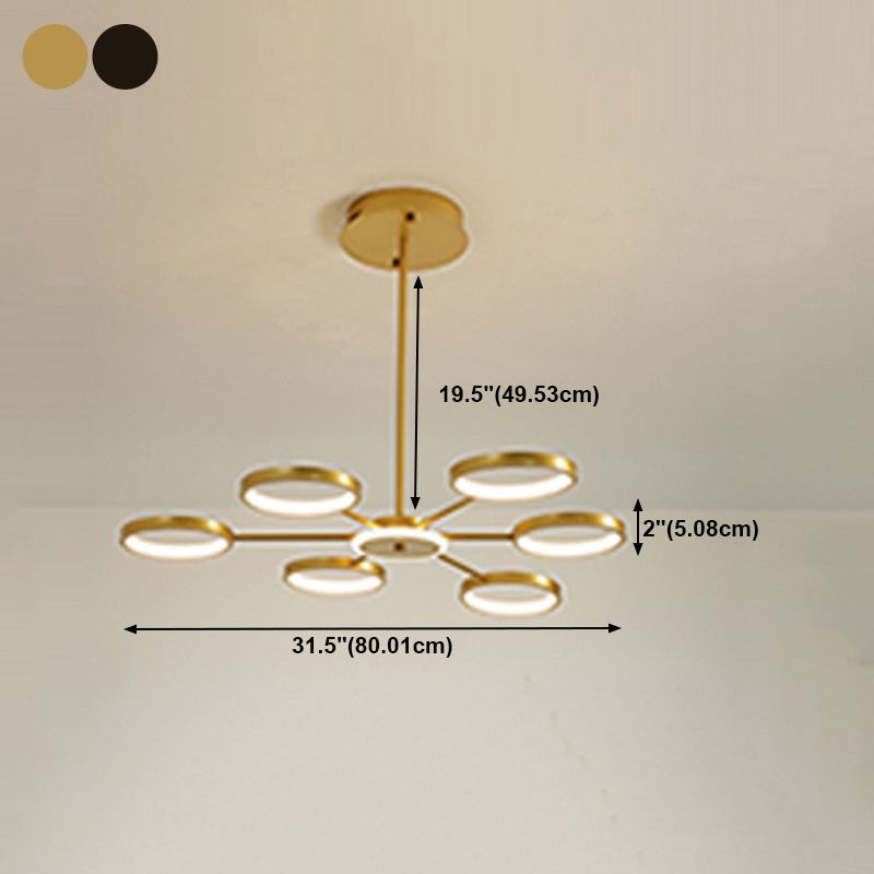 Lámparas colgantes de forma de geometría moderna accesorios de iluminación de araña de metal