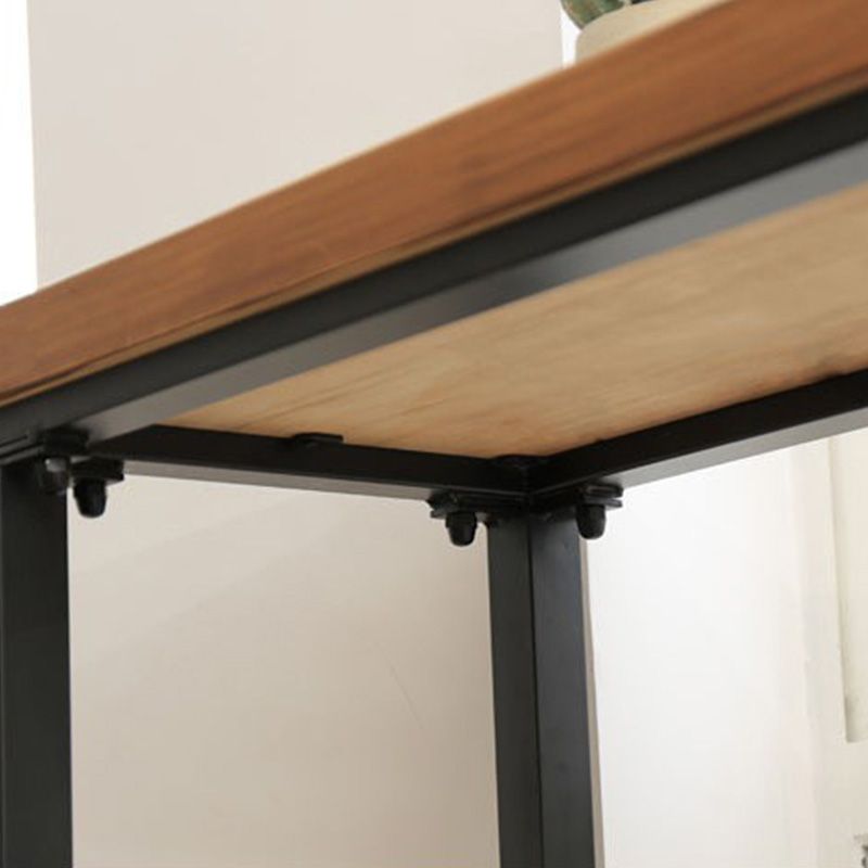 Industrial Bar Height Table Solid Wood Top Bistro Table with Black Base