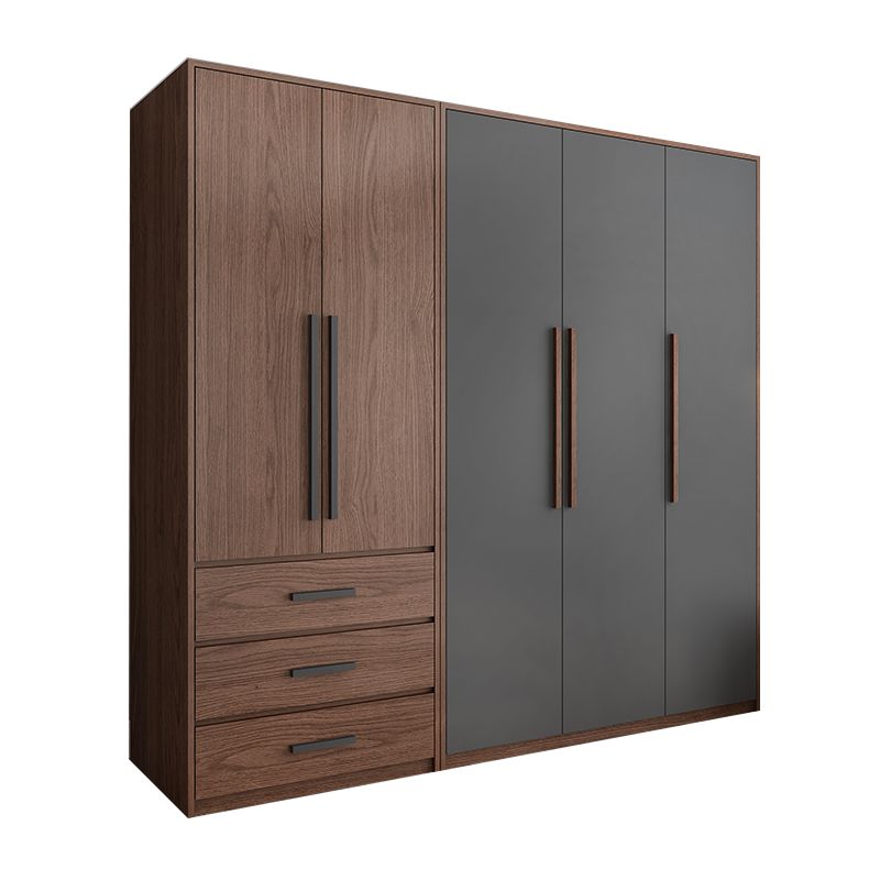 Contemporary Wardrobe with Garment Rod Engineered Wood Wardrobe Closet