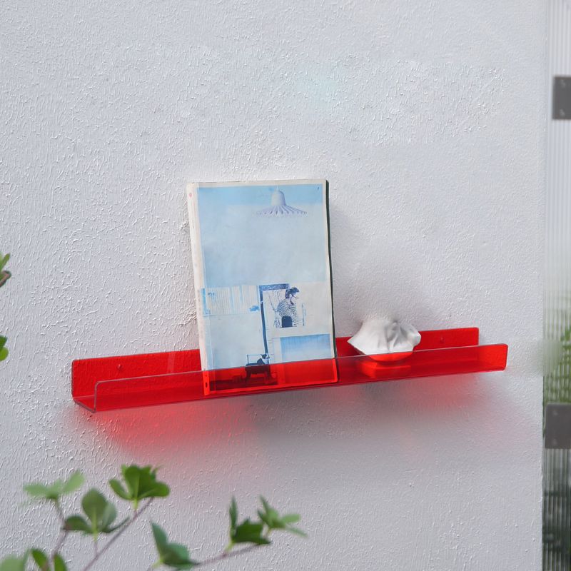 Acrylic Wall Mounted Storage Bookshelf 23.5"L Modern Bookcase for Home