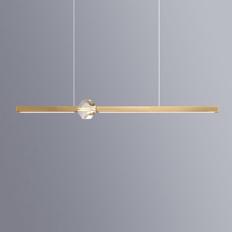 Dining Room Modern Island Lighting LED Linear Metal Pendant Light with 1 Light