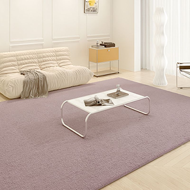 Stylish Living Room Area Rug Pure Color Polyester Area Carpet Non-Slip Backing Area Rug