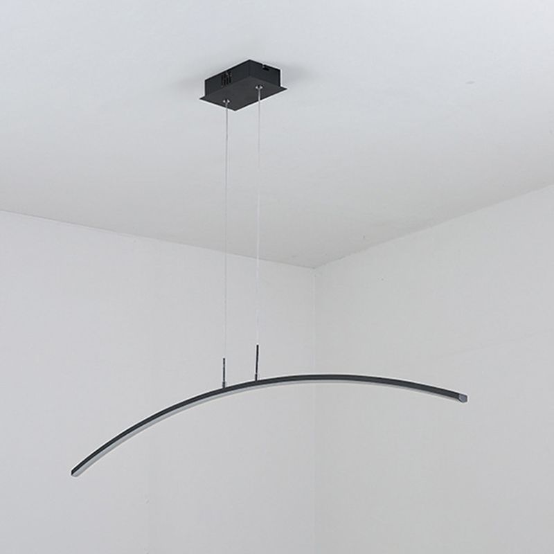 Moderna luce concisa isola a led Luce in ferro laccata Luce con ombra acrilica