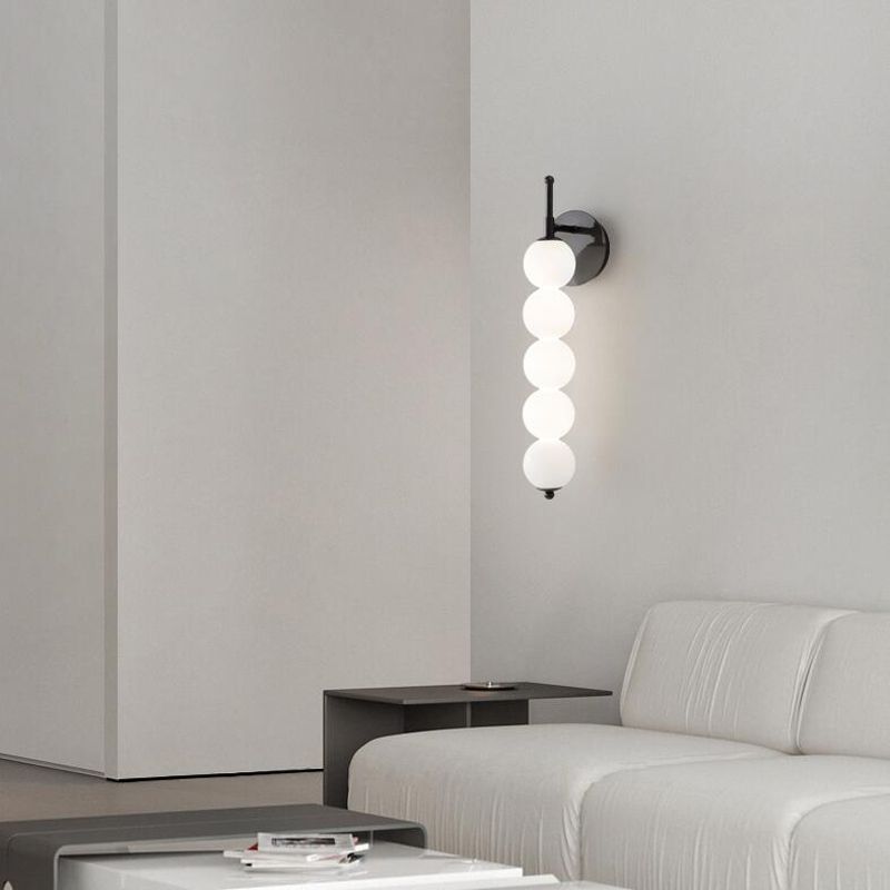 Modern Style White Shade Wall Mounted Sconce Glass Wall Lights for Bedroom