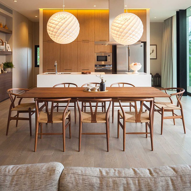 Sillas laterales de comedor Wishbone de estilo moderno Sillas laterales de comedor de madera