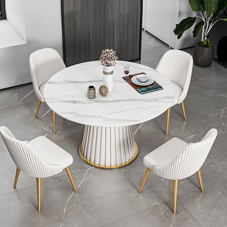 Modern 1/2/5/7 Pieces Dining Set Round Stone Dining Table for Dining Room Kitchen
