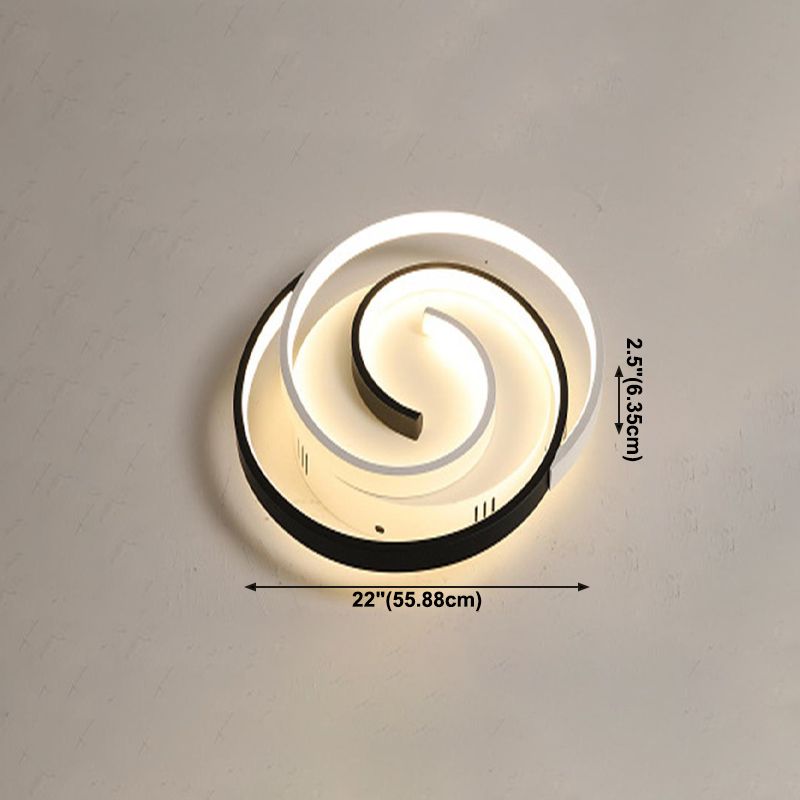 Modern Simple Linear Ceiling Lamp Aluminium 3-Light Flush Mount for Bedroom