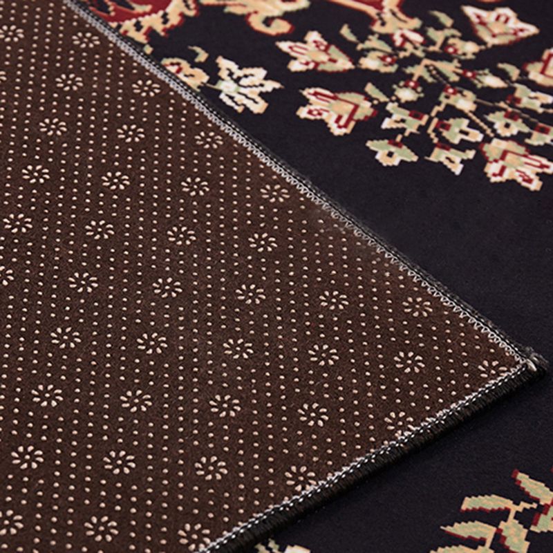 Luxury European Printed Rug Multicolor Polyester Area Carpet Non-Slip Backing Rug for Living Room