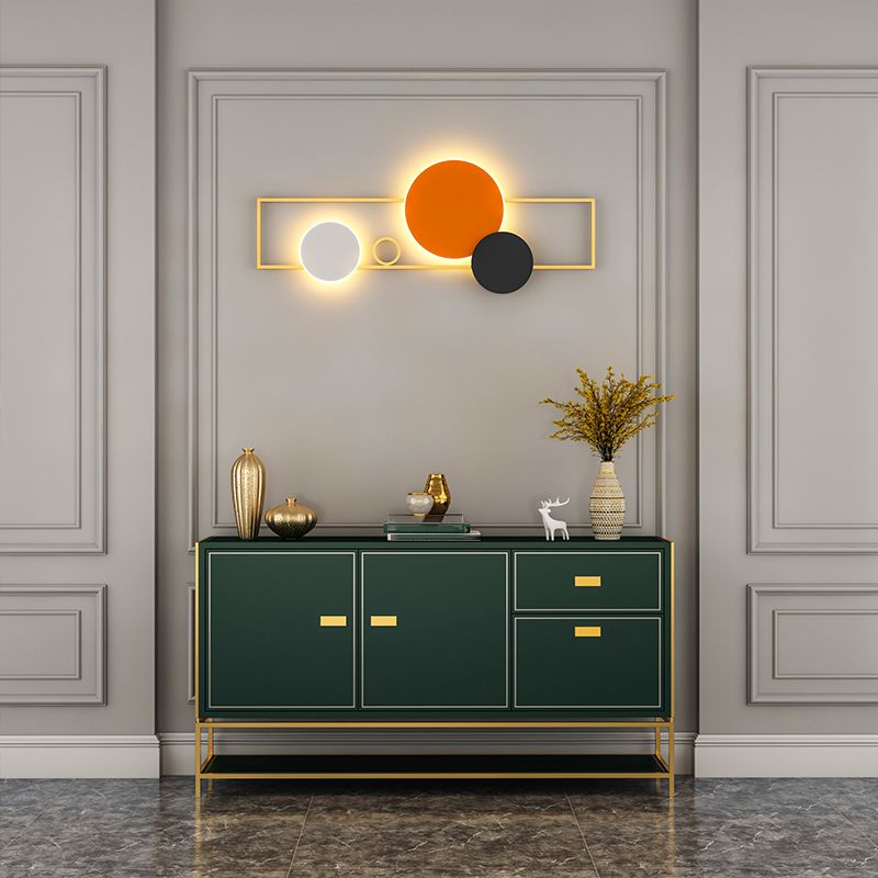 Nordic Style Metal Wall Light Geometric Colorful LED Wall Sconce for Living Room