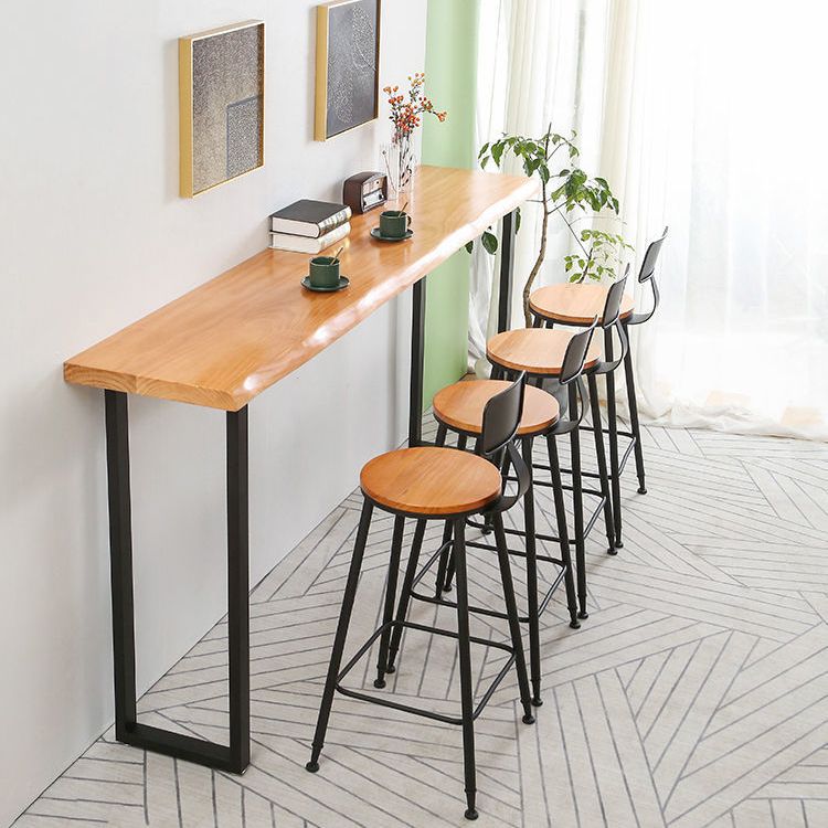 Modern 1/4/5 Pieces Wood Bar Table Set Rectangle Bar Table with High Stools for Kitchen
