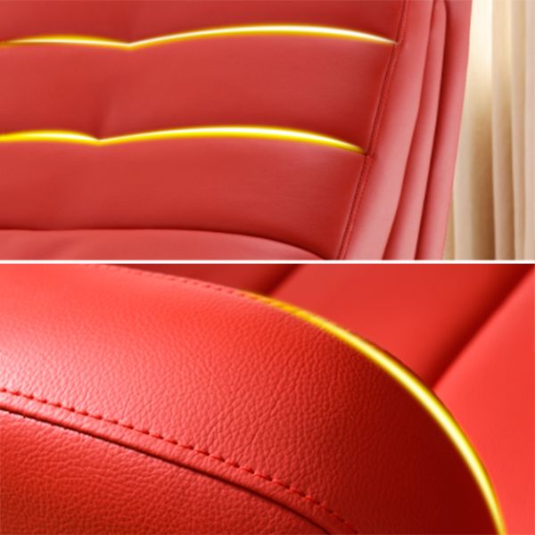 Living Room Leather Chaise Square Arms Modern Chaise Lounge with Upholster