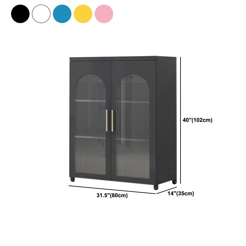 Modern Steel Bookcase, Glass Door Closed Back Bookshelf for Any Room