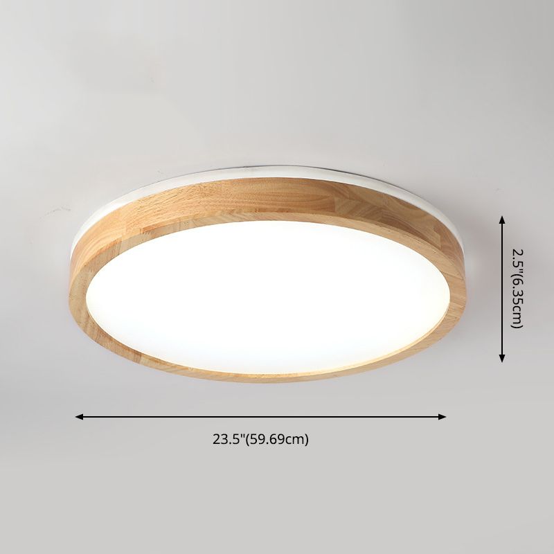 Ronde inbouwverlichtingsarmaturen Eenvoud Houten plafondverlichtingsarmaturen voor slaapkamer